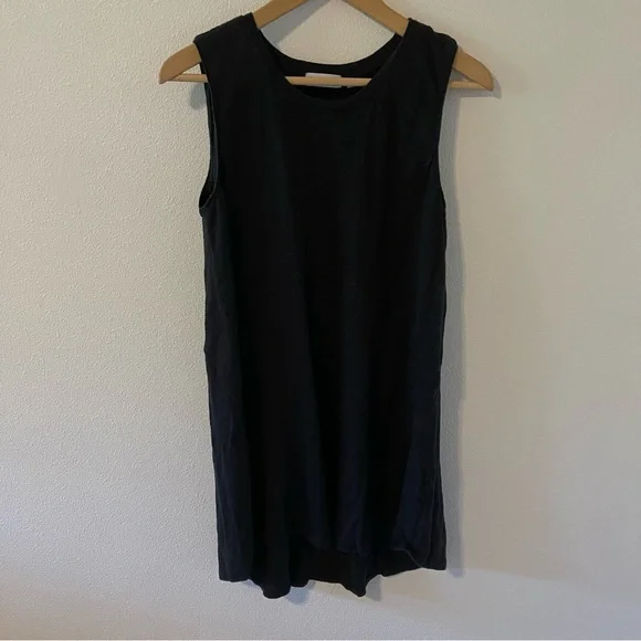 Habitat | Dresses | Habitat Linen Sleeveless Tank Dress Tunic Black Scoop  Neck Lagenlook Small | Poshmark